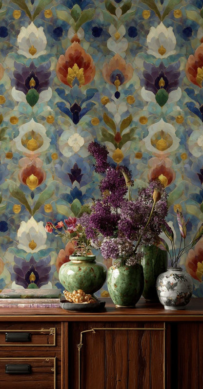 Vibrant Multicolor Tulip Floral Wallpaper