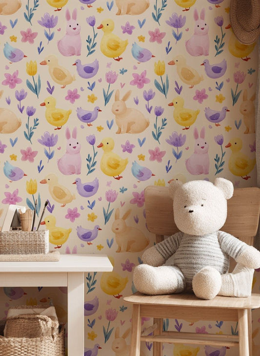 Spring Animals Wallpaper Nursery Wall Mural