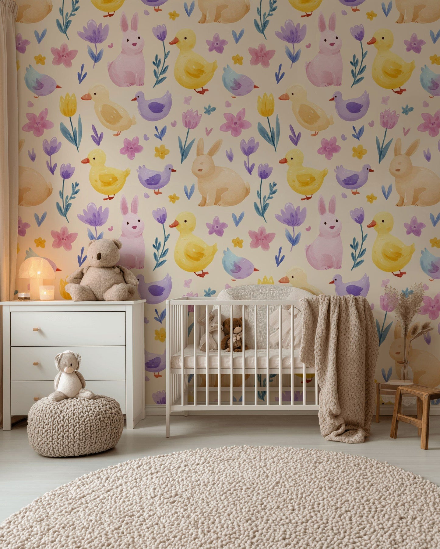 Spring Animals Wallpaper Nursery Wall Mural