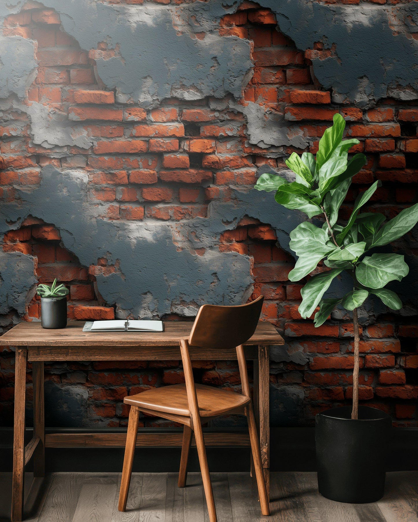 Exposed Brick Wallpaper Industrial Textured Wall Mural