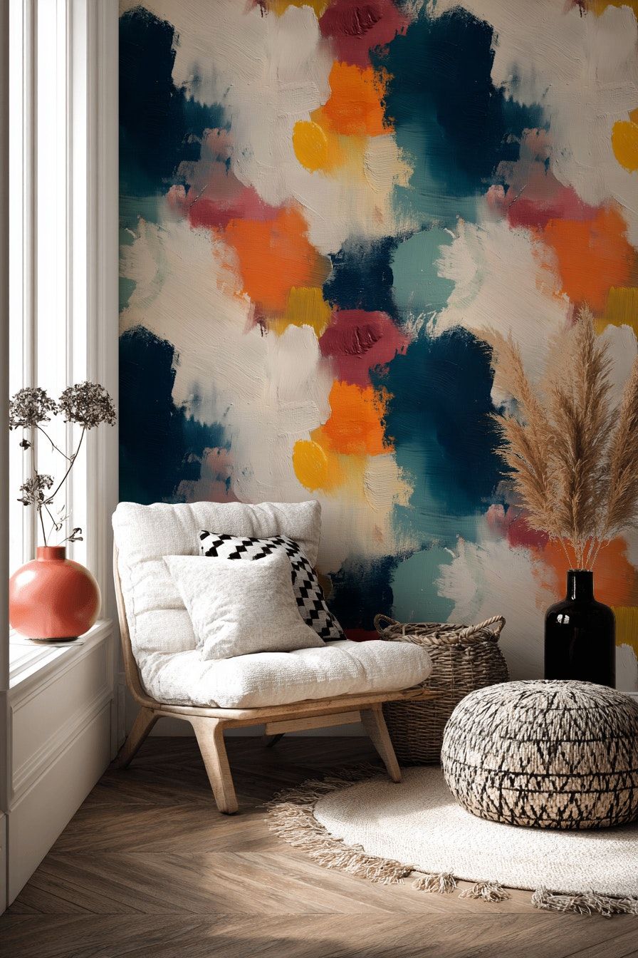 Abstract Brushstroke Wallpaper Modern Wall Mural