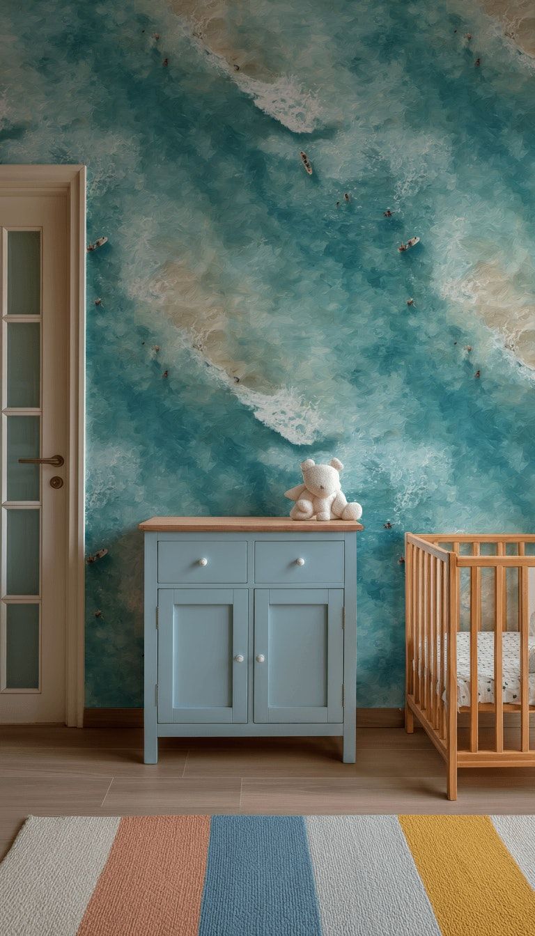 Summer Beach Wallpaper Blue Ocean  Sea Wall Mural