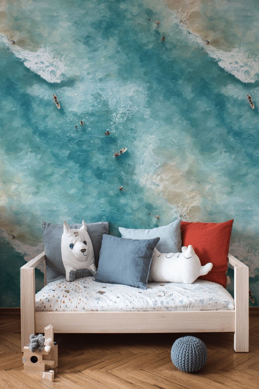Summer Beach Wallpaper Blue Ocean  Sea Wall Mural