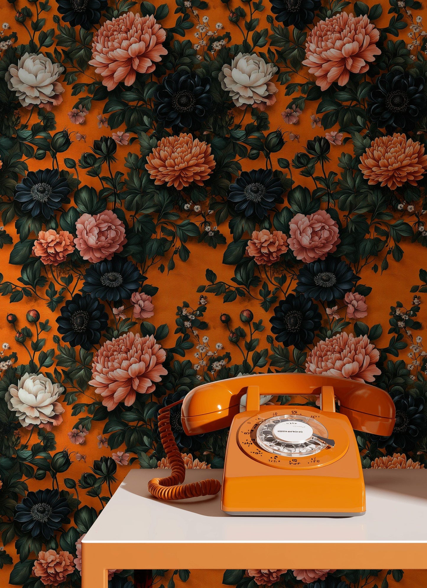 Midnight Bloom Wallpaper Floral Wall Mural