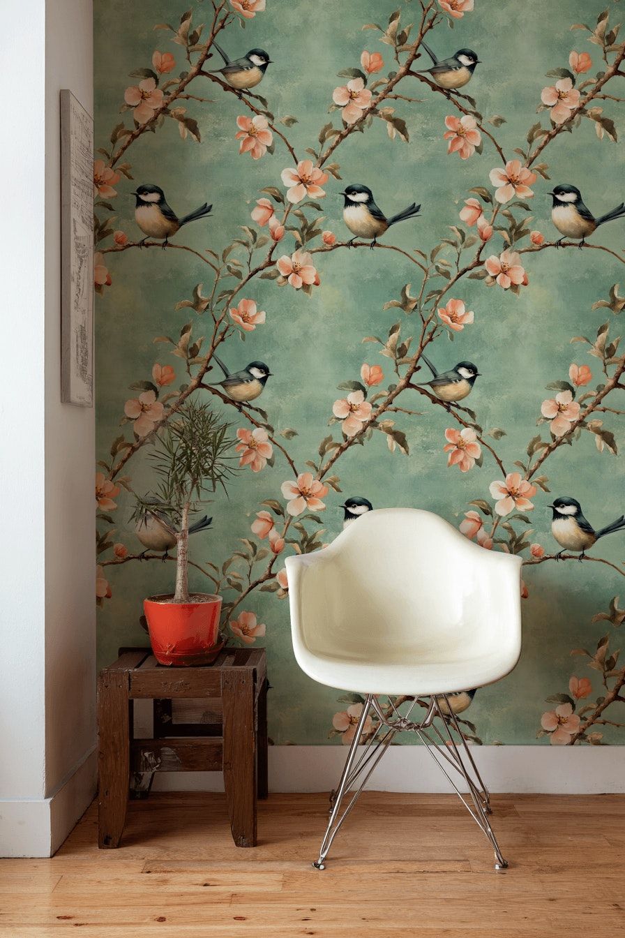 Bird And Blossom Wallpaper Botanical Wall Mural