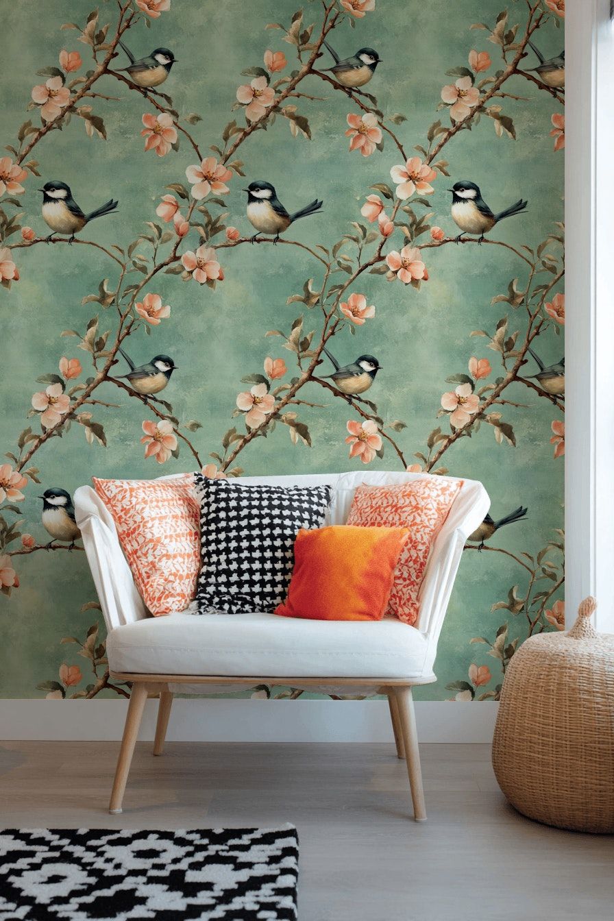 Bird And Blossom Wallpaper Botanical Wall Mural
