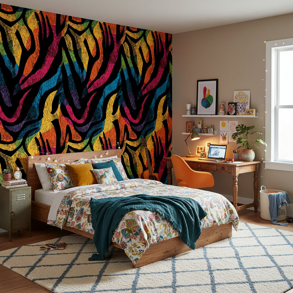 Vibrant Multicolor Abstract Pattern Wallpaper