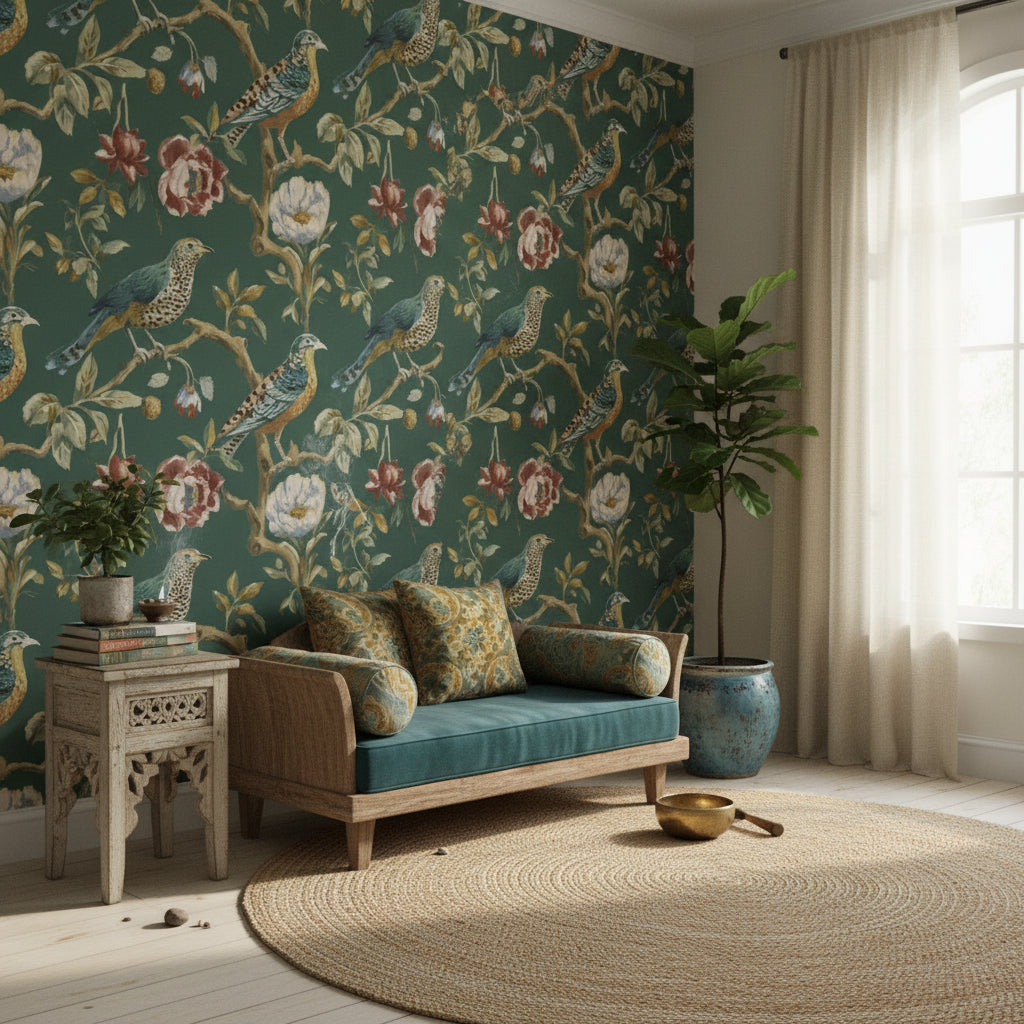 Birds Wallpaper Floral Botanical Wall Mural