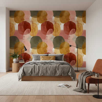 Neutral Multicolor Abstract Geometric Wallpaper