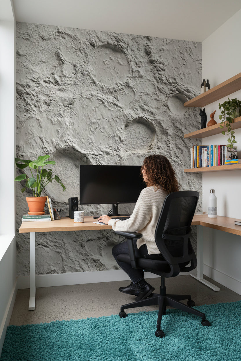 Textured Wallpaper Gray Mural Modern Wall Decor