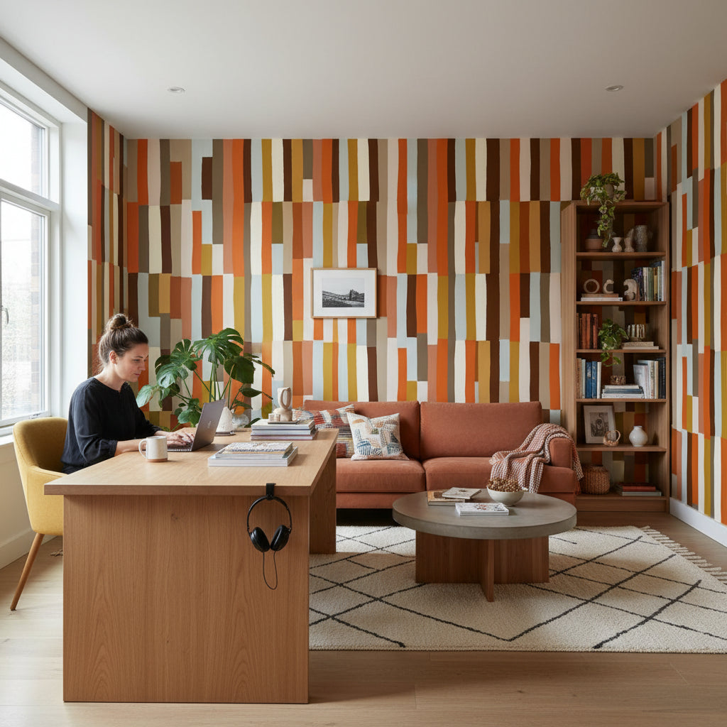 Patchwork Wallpaper Abstract Modern Wall Decor