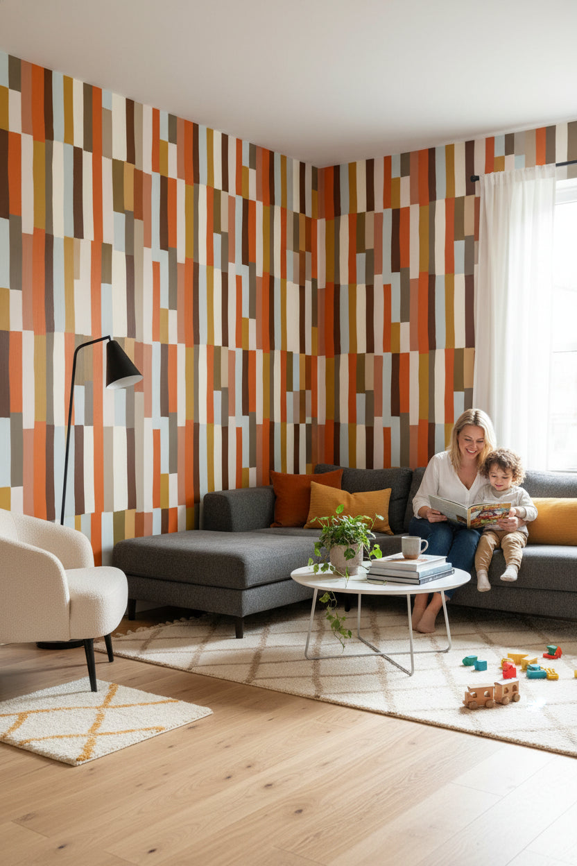 Patchwork Wallpaper Abstract Modern Wall Decor