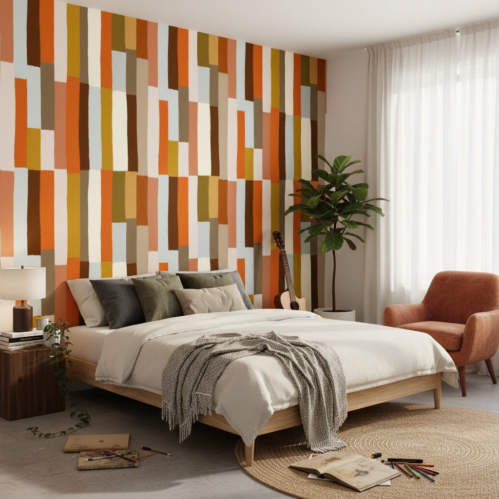 Patchwork Wallpaper Abstract Modern Wall Decor