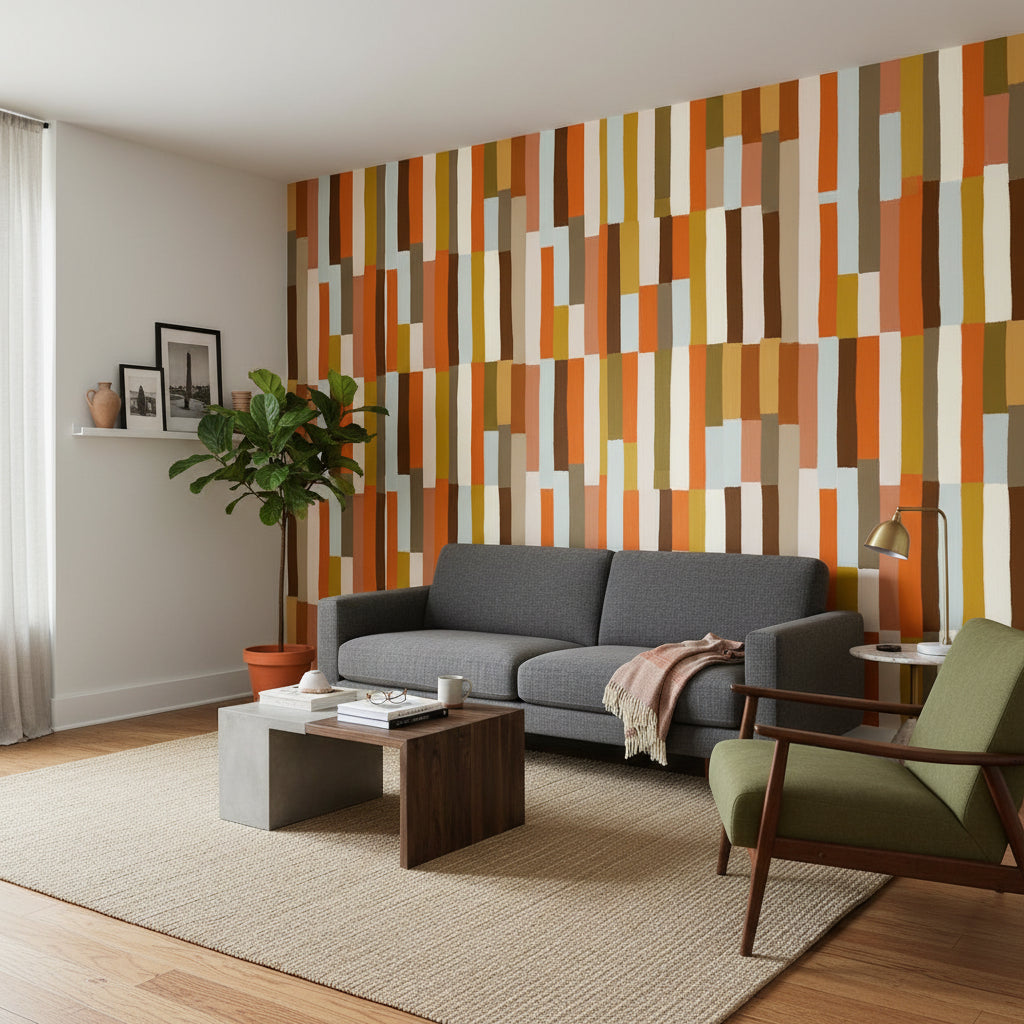 Patchwork Wallpaper Abstract Modern Wall Decor