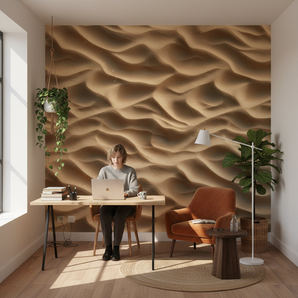 Abstract Pattern Wallpaper Beige Calm Wall Decor