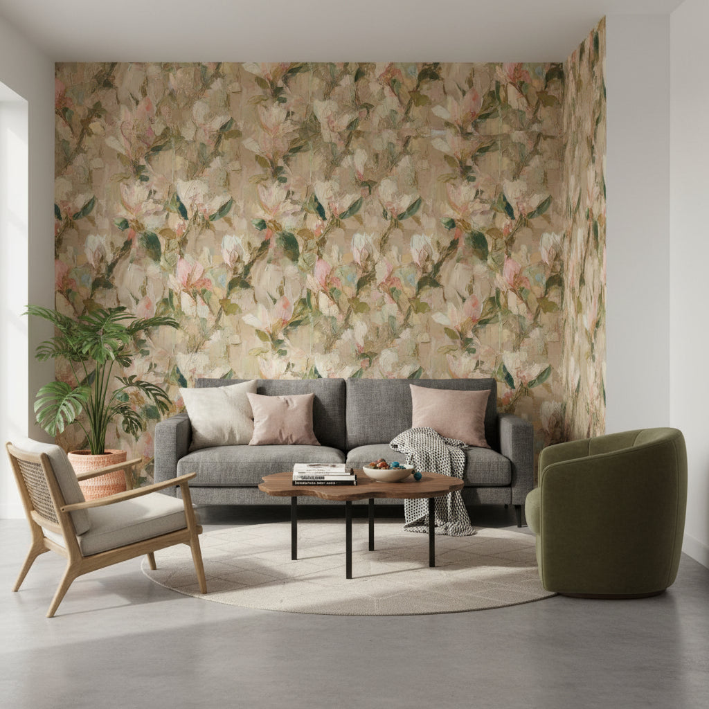 Floral Wallpaper Abstract Modern Decorative Mural