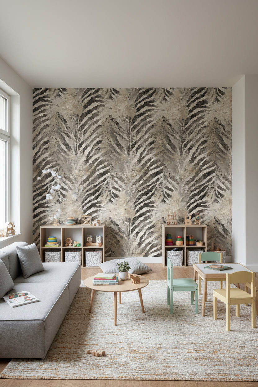 Animal Print Wallpaper Zebra Beige Wall Decor