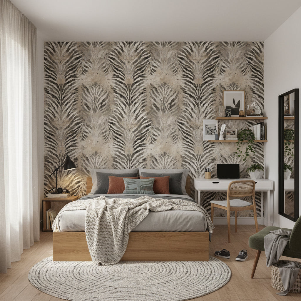 Animal Print Wallpaper Zebra Beige Wall Decor