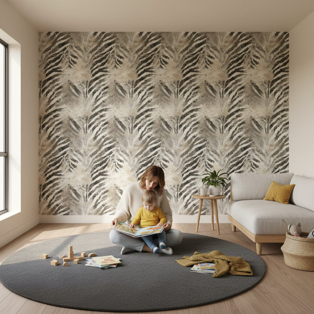 Animal Print Wallpaper Zebra Beige Wall Decor