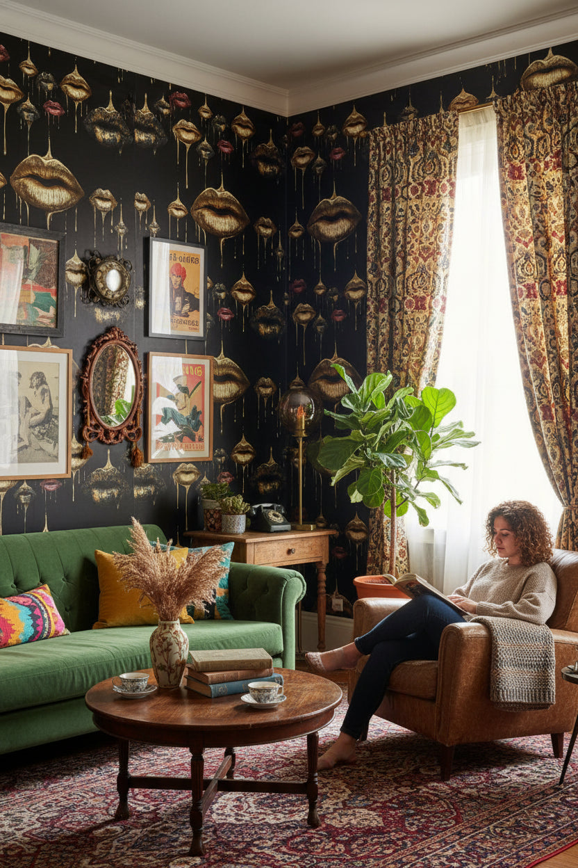 Solid Black Wallpaper Modern Elegant Wall Mural