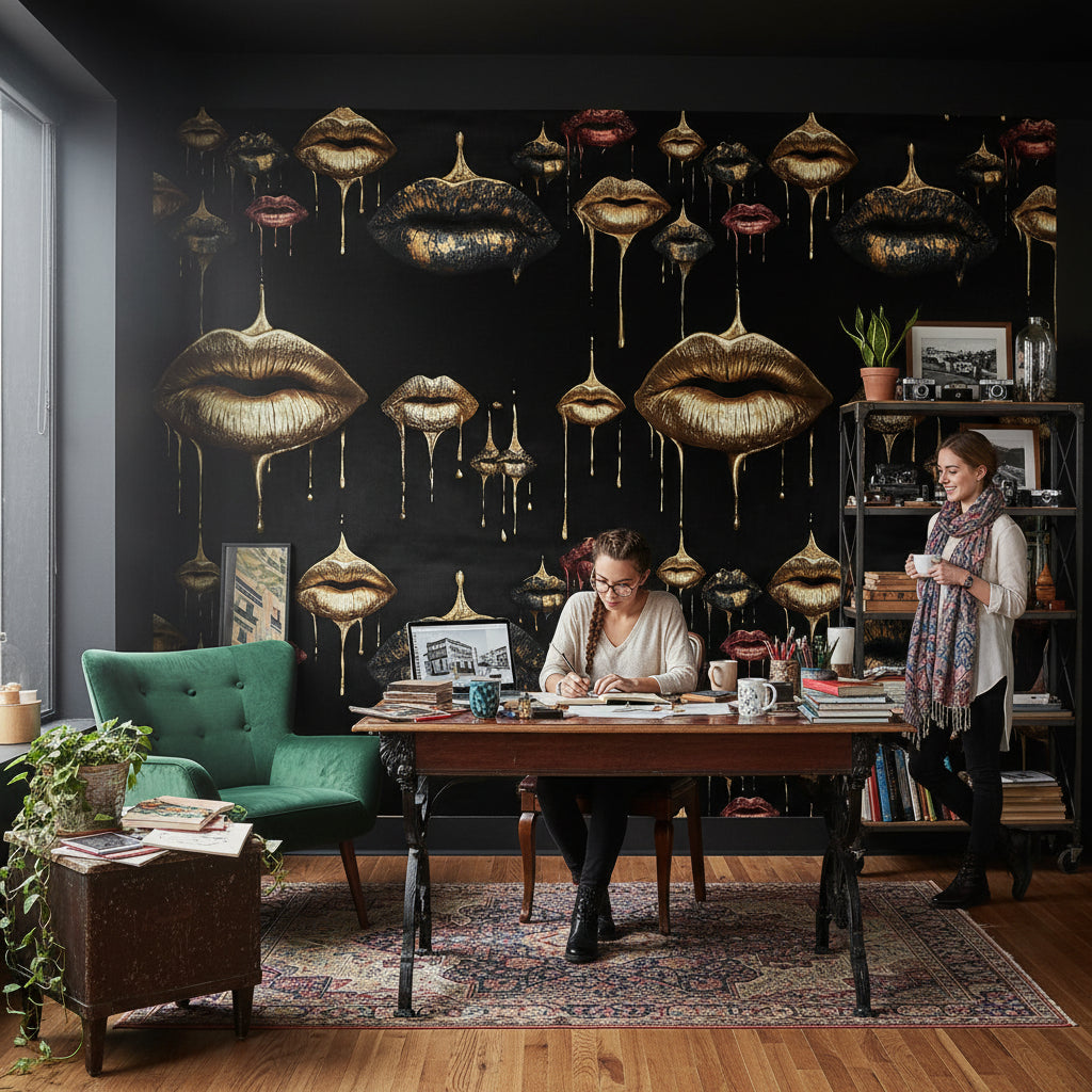 Solid Black Wallpaper Modern Elegant Wall Mural