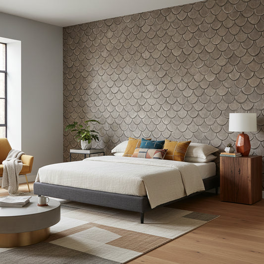 Scales Wallpaper Geometric Rustic Wall Decor