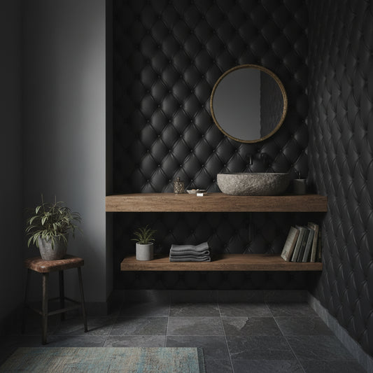 Tufted Wallpaper Leather Geometric Wall Mural