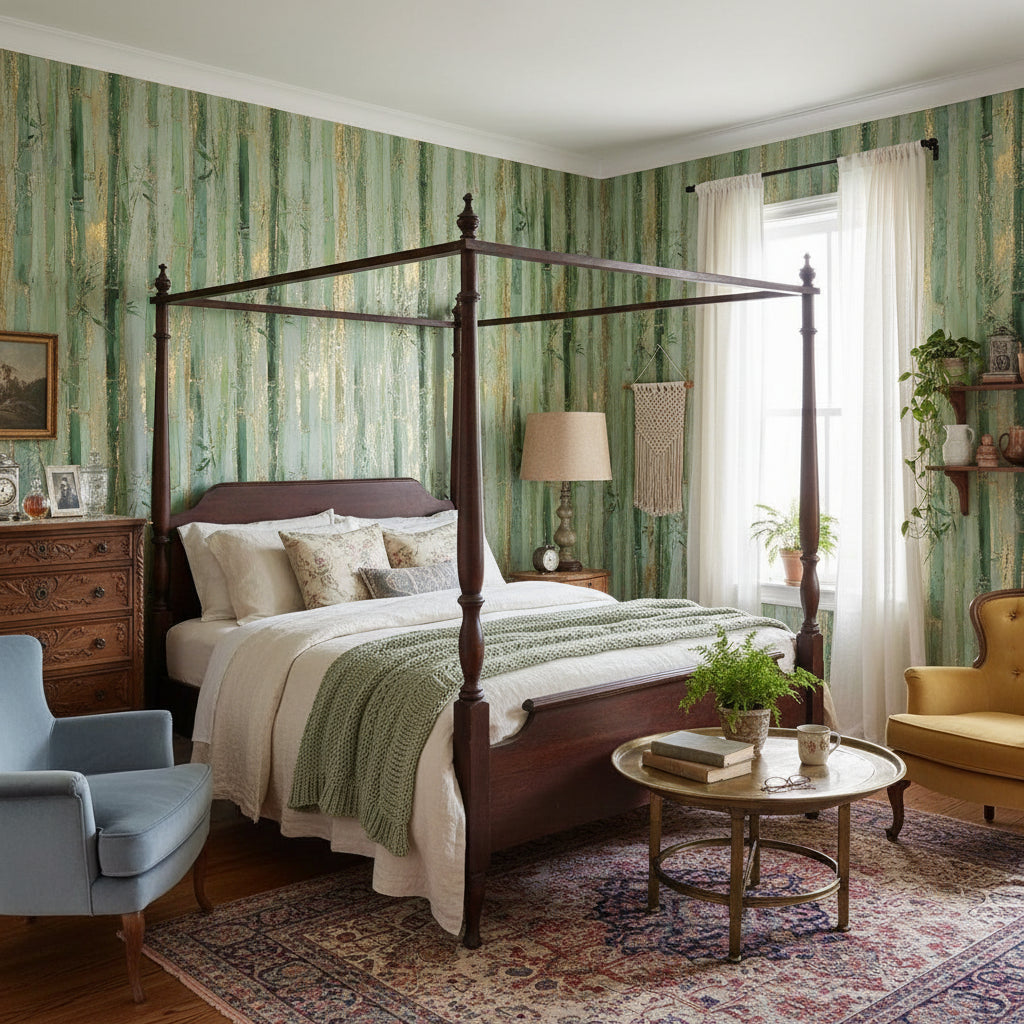 Muted Green Wallpaper Shades Of Green Removable Bamboo Wall Mural