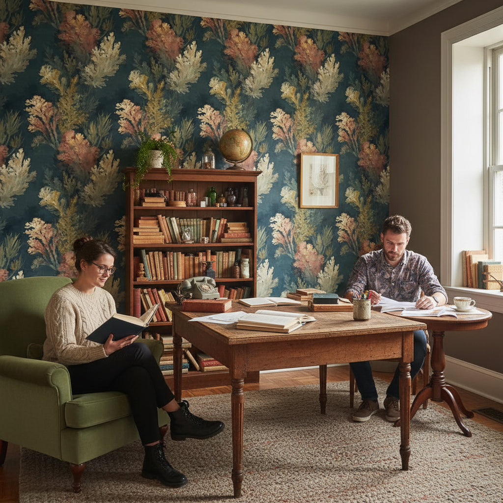 Botanical Wallpaper Vintage Abstract Wall Mural