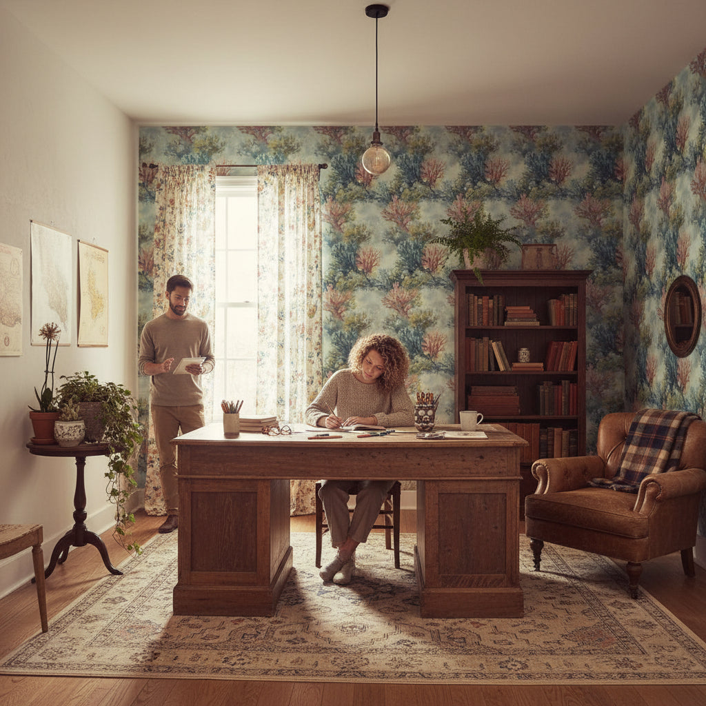 Floral Wallpaper Bohemian Abstract Removable Wall Decor