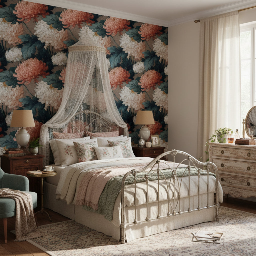 Floral Wallpaper Vintage Classic Wall Mural