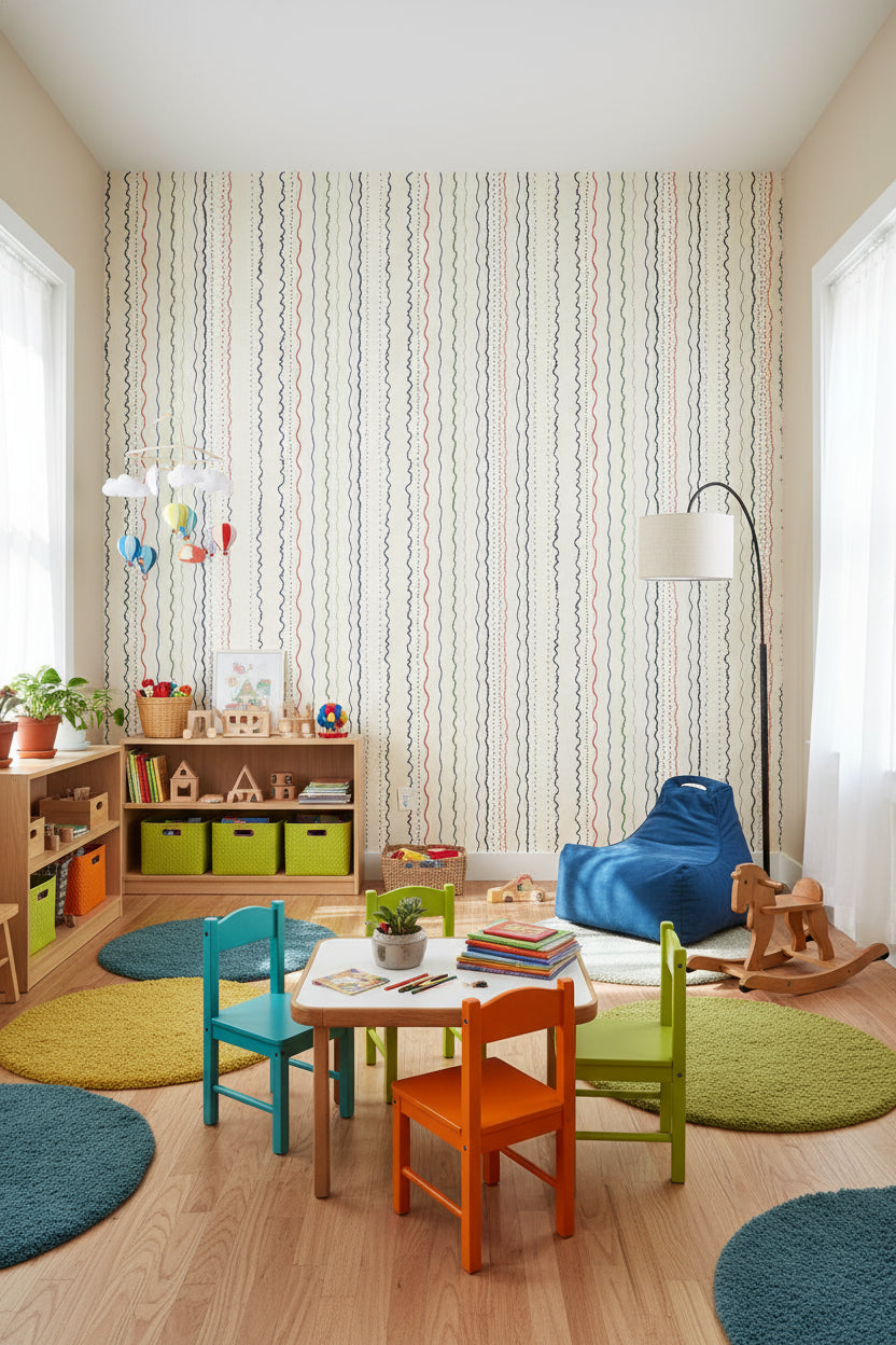 Abstract Pattern Wallpaper Modern Playful Wall Decor