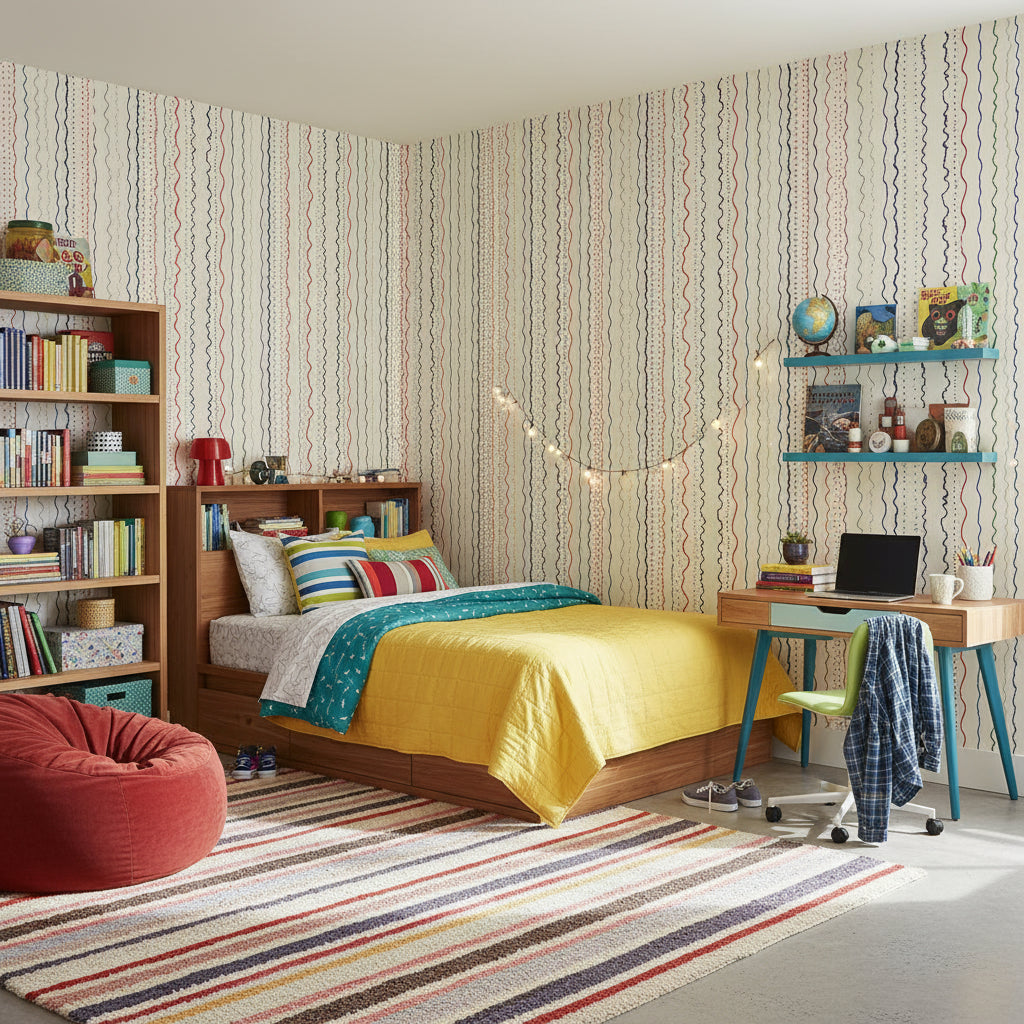 Abstract Pattern Wallpaper Modern Playful Wall Decor