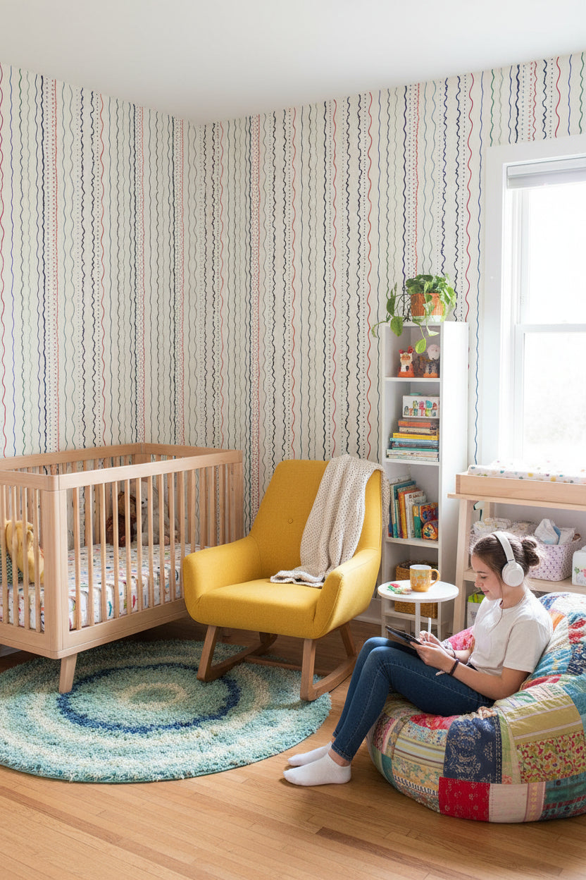 Abstract Pattern Wallpaper Modern Playful Wall Decor