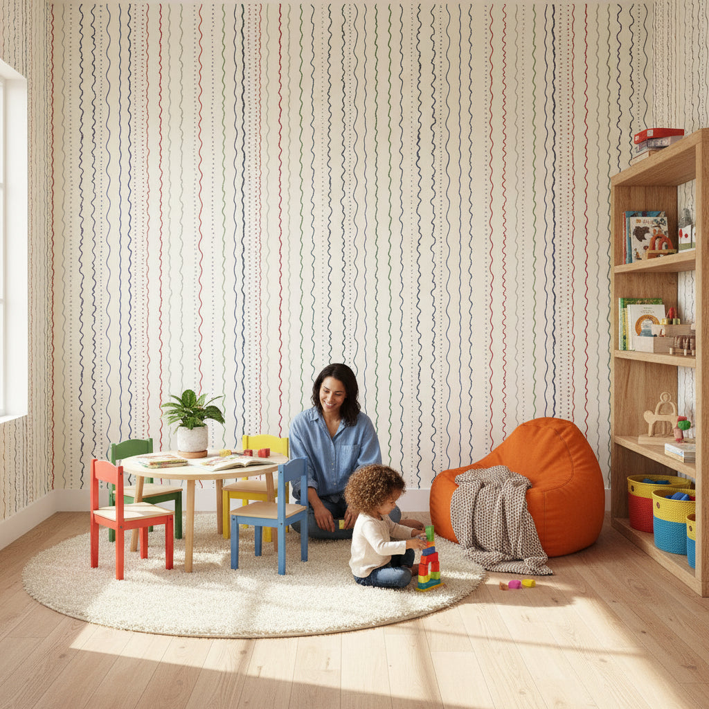 Abstract Pattern Wallpaper Modern Playful Wall Decor