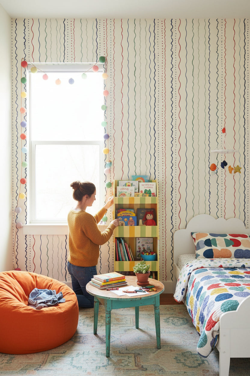 Abstract Pattern Wallpaper Modern Playful Wall Decor