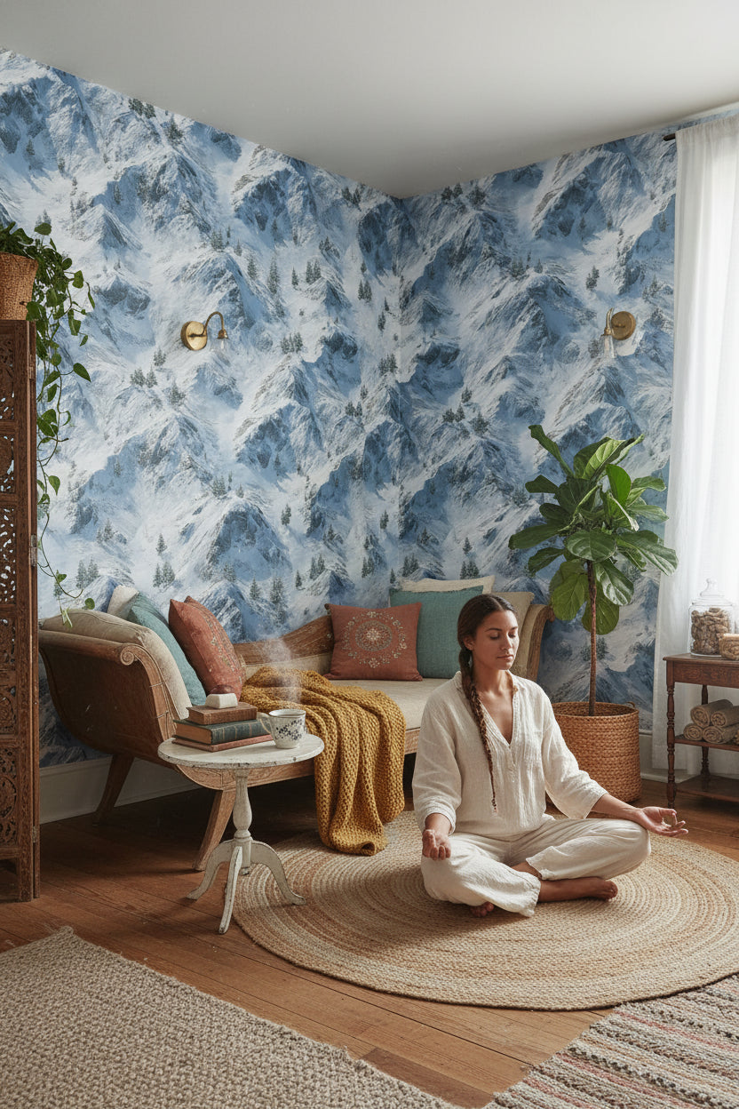 Snow Wallpaper Mountain Mural Nature Wall Decor