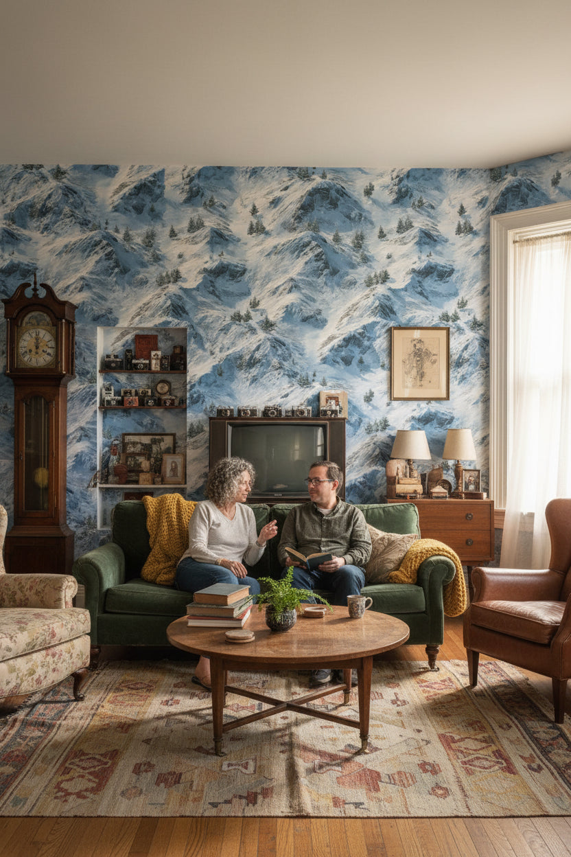 Snow Wallpaper Mountain Mural Nature Wall Decor