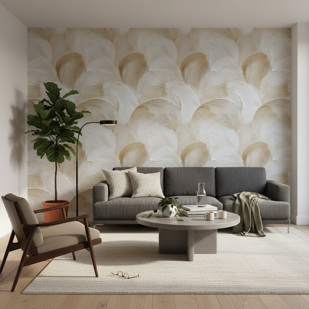 Textured Wallpaper Beige Modern Removable Wall Decor