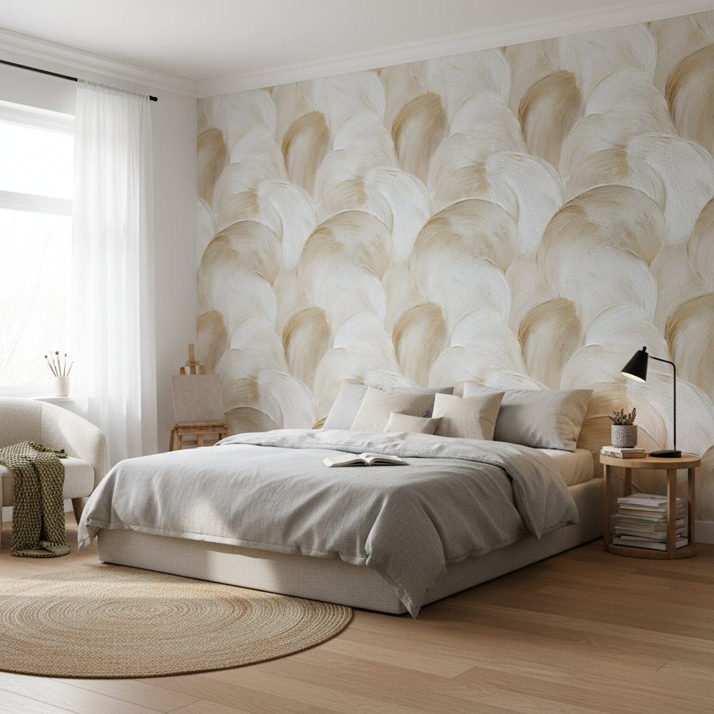 Textured Wallpaper Beige Modern Removable Wall Decor