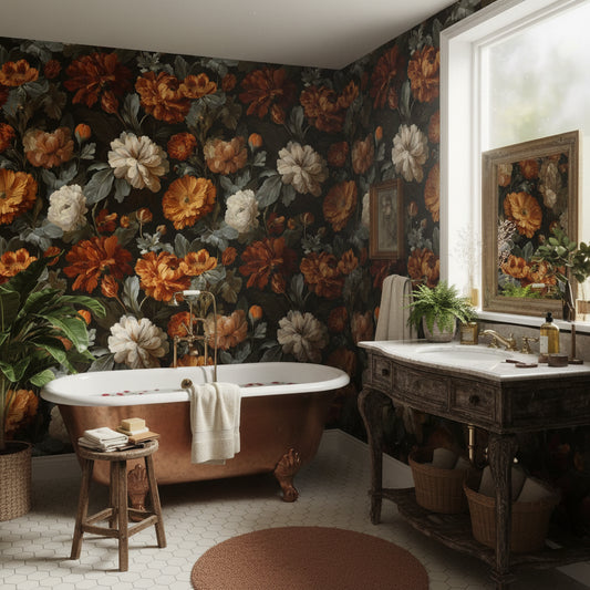 Floral Wallpaper Vintage Elegant Wall Mural