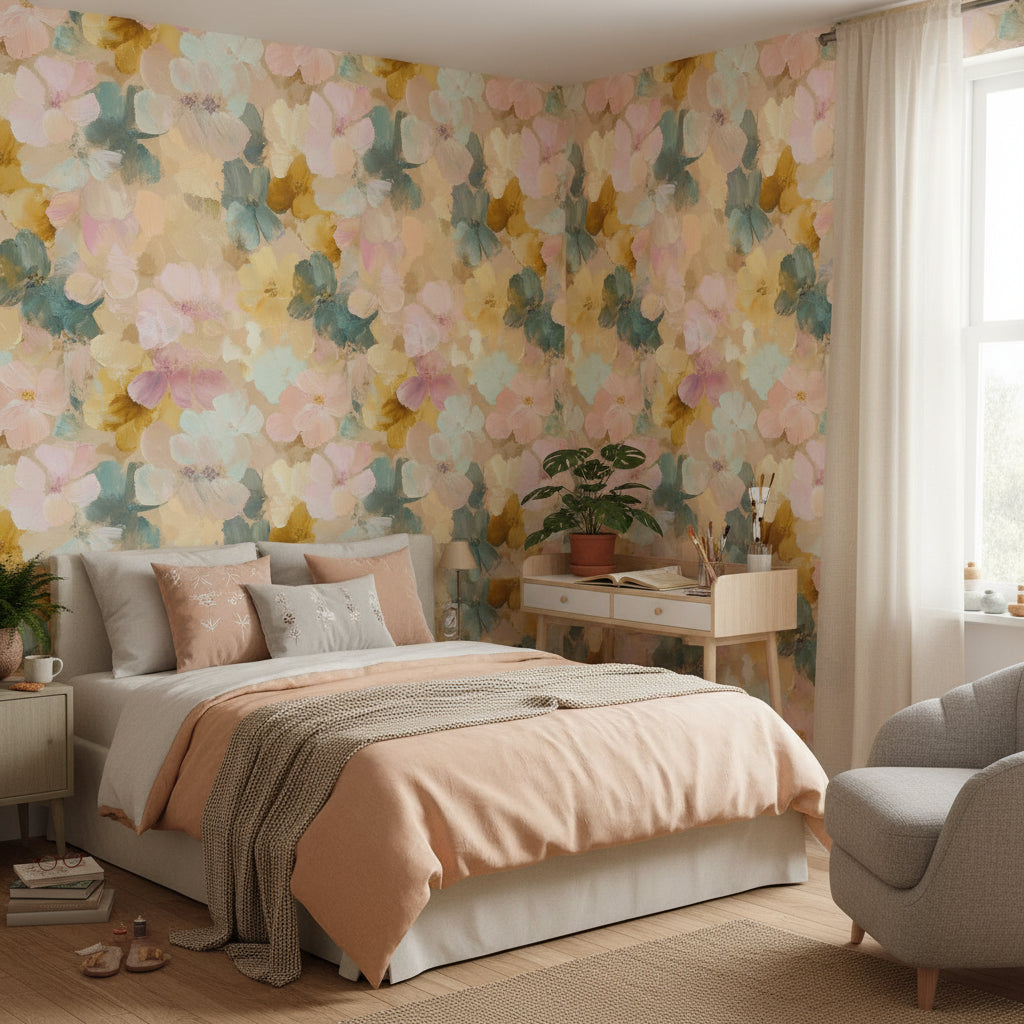 Floral Wallpaper Modern Bohemian Wall Mural