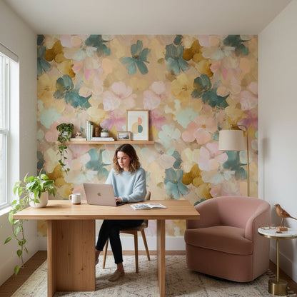 Pastel Vintage Floral Pattern Wallpaper