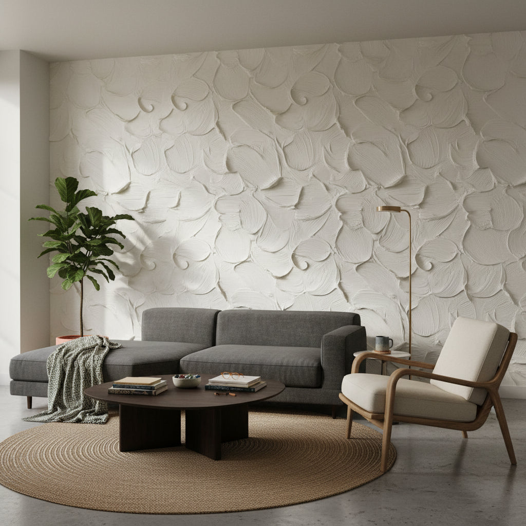 Abstract Wallpaper Texture Removable Ivory Wall Mural