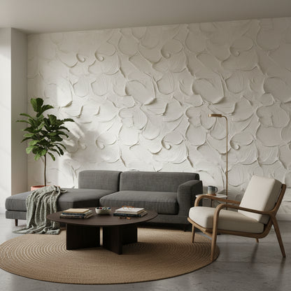 Cream 3D Textured Abstract Wallpaper