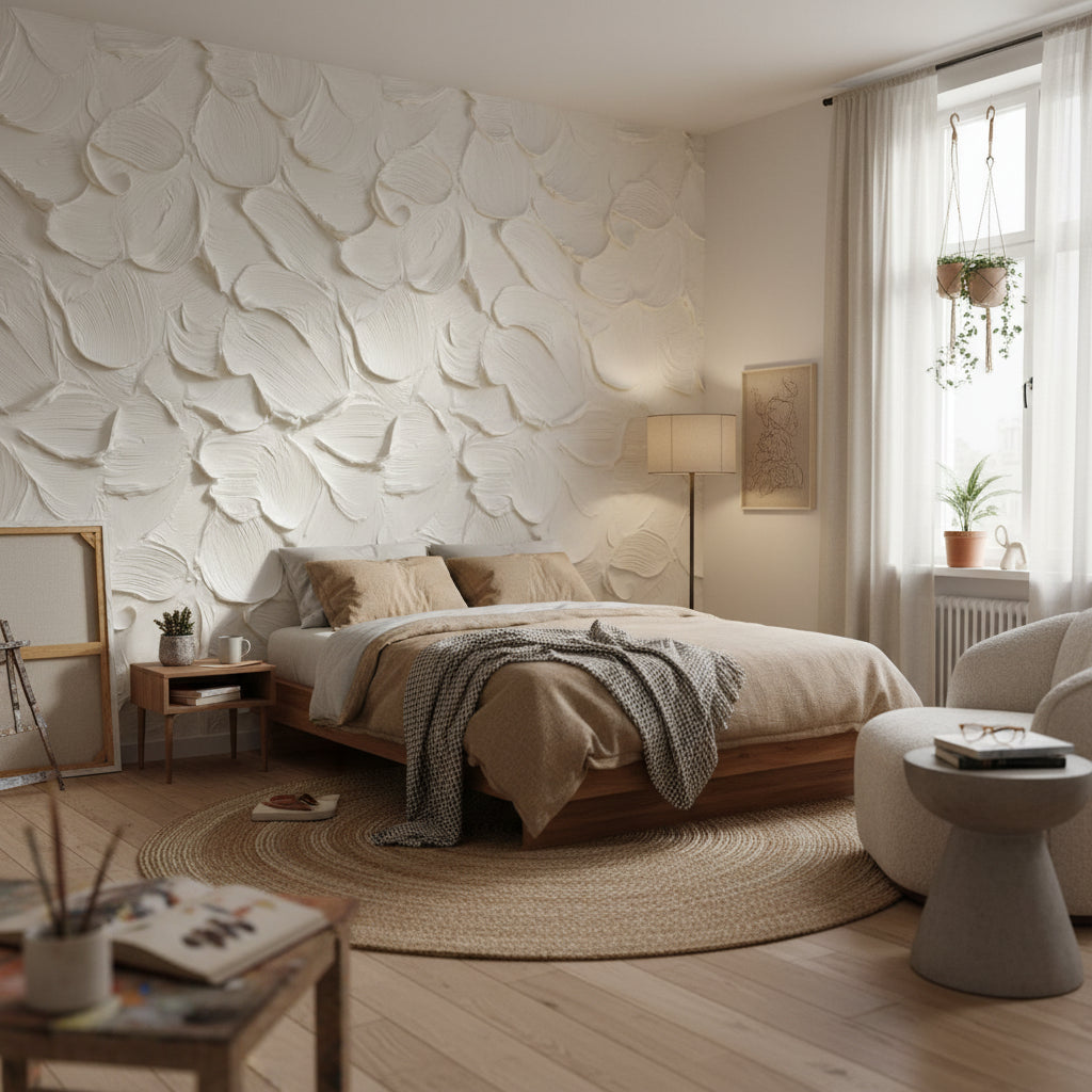 Abstract Wallpaper Texture Removable Ivory Wall Mural