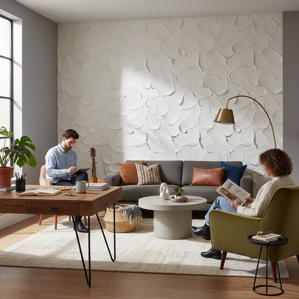 Abstract Wallpaper Texture Removable Ivory Wall Mural