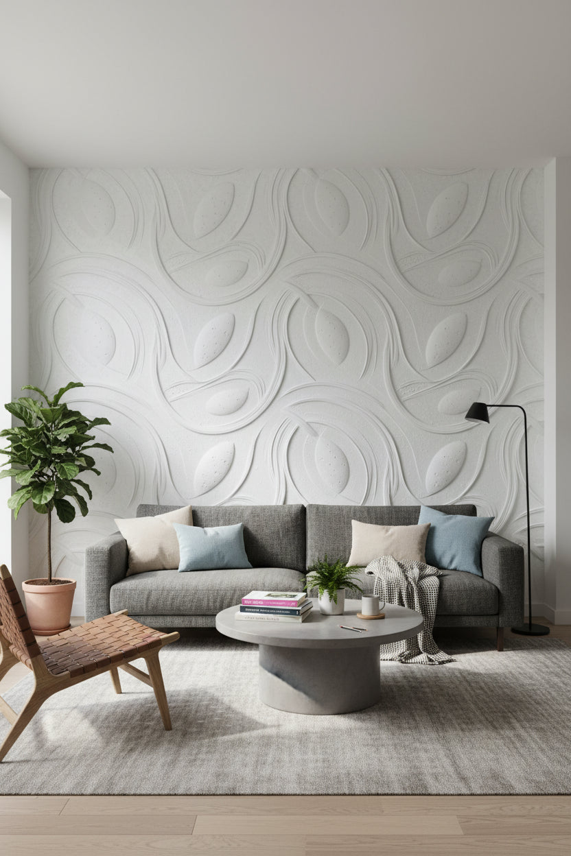 Abstract Wallpaper Geometric Gray Wall Decor