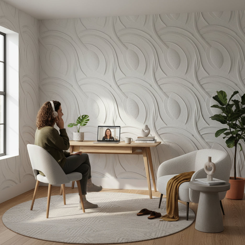 Abstract Wallpaper Geometric Gray Wall Decor