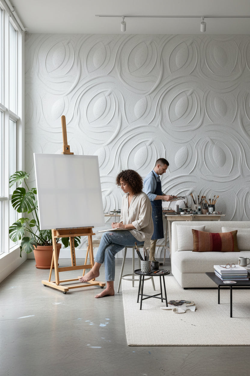 Abstract Wallpaper Geometric Gray Wall Decor